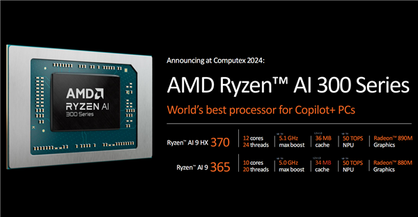 世界最強NPU！AMD銳龍AI 300系列發(fā)布：AI PC煥然一新